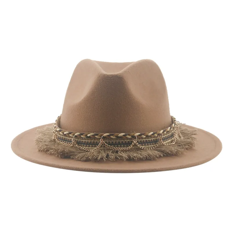 Fedora Hat Wool - คาวบอยหมวกหมวก Fedora หมวก Felted Man หมวกหมวกผู้หญิง