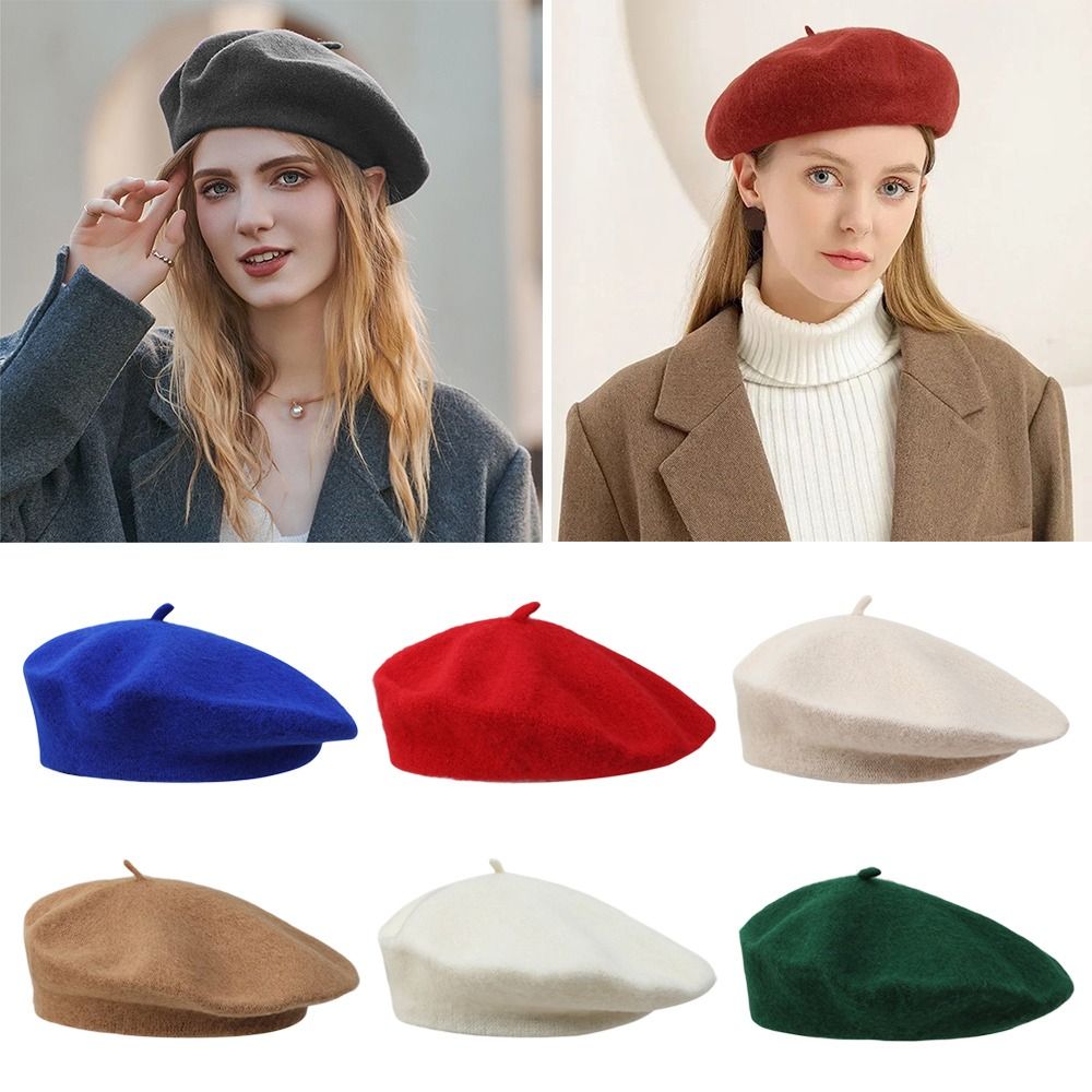 Beret French Wool - หมวกแก๊ปเครื่องแบบใช้ได้ทั้งชายและหญิง, หมวกทหารสไตล์ฝรั่งเศส