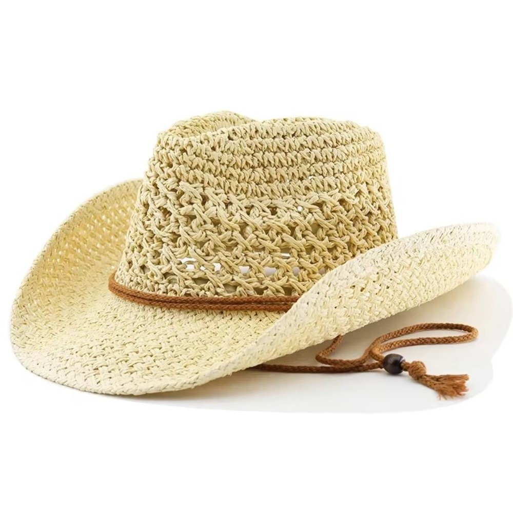 หมวกสานปีกกว้างสไตล์เรโทร ป้อง - Cowboy Hat Straw บทวิจารณ์และราคา