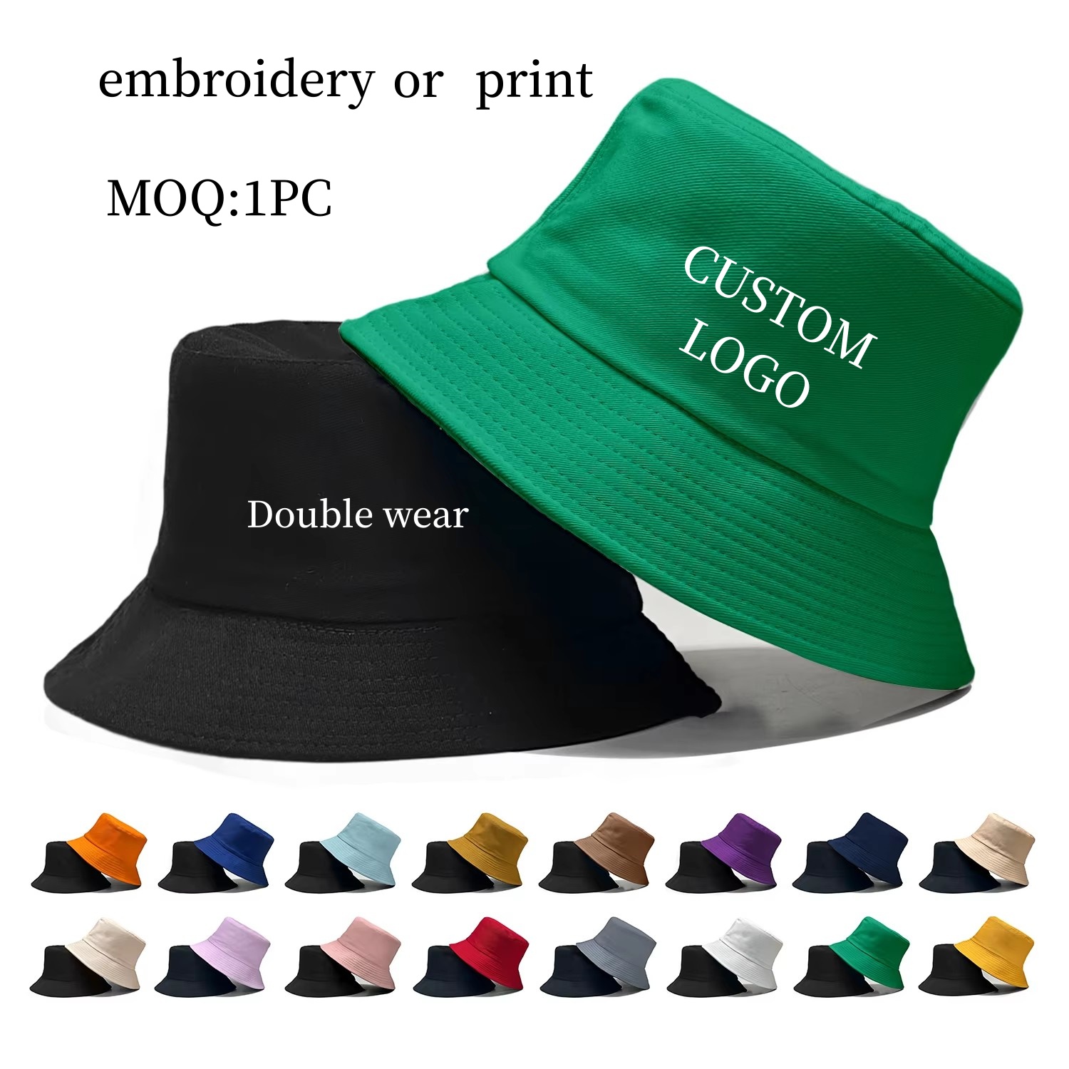 หมวกชาวประมงปีกกว้างสองด้าน สก - Bucket Hat Cotton บทวิจารณ์และราคา