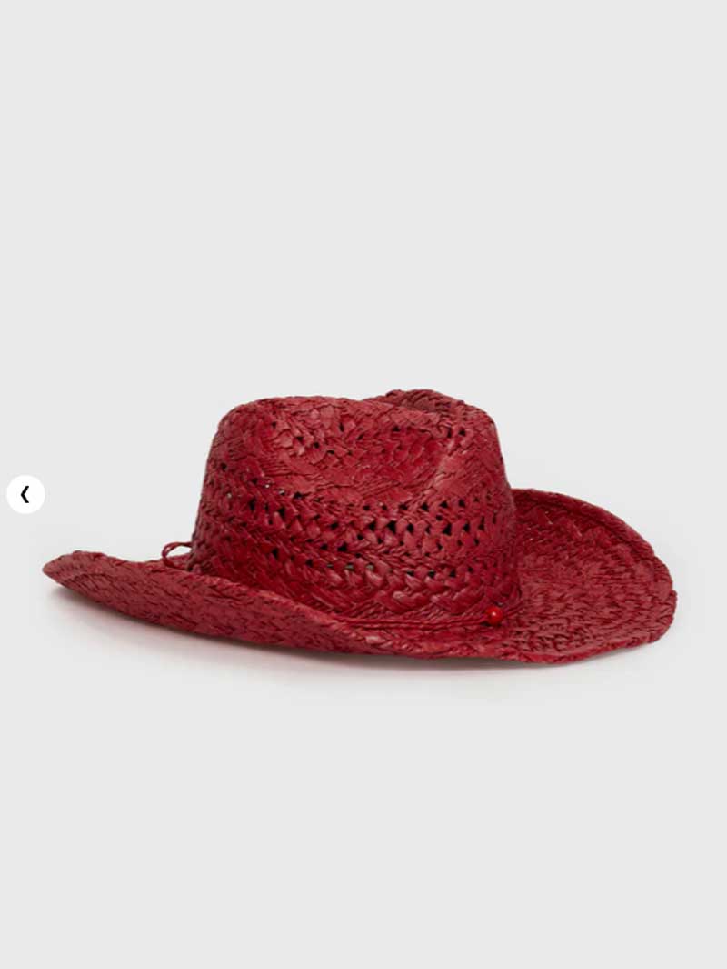 คาวบอยหมวกสีแดงมือวาดฤดูร้อนหม - Cowboy Hat Straw บทวิจารณ์และราคา