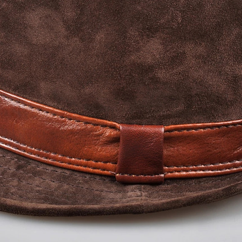 ผู้ชายหนังหนังนิ่มหนังวัว Nubu - Fedora Hat Wool บทวิจารณ์และราคา